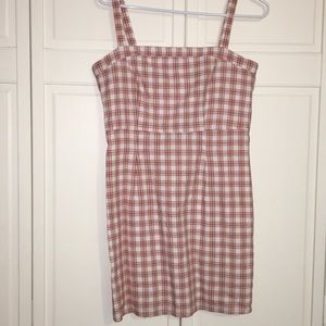 Red and White Checkered Dress Medium